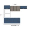 Cozinha Compacta Amara 8 Portas 4 Gavetas com Vidro 40250780 Azul/Branco - Politorno
