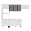 Cozinha Compacta Amara 8 Portas 4 Gavetas com Vidro 40250781 Branco - Politorno