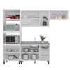 Cozinha Compacta Amara 8 Portas 4 Gavetas com Vidro 40250781 Branco - Politorno