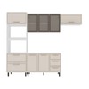 Cozinha Compacta Amara 8 Portas 4 Gavetas com Vidro 40250781 Creme/Branco - Politorno
