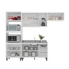 Cozinha Compacta Amara 8 Portas 4 Gavetas com Vidro 40250781 Creme/Branco - Politorno
