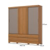 Guarda-Roupa Casal Reno 3 Portas 6 Gavetas Ripado Flex Cinamomo/Off White/Avelã - Henn