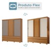 Guarda-Roupa Casal Reno 3 Portas 6 Gavetas Ripado Flex Cinamomo/Off White/Avelã - Henn
