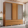 Guarda-Roupa Casal Reno 3 Portas 6 Gavetas Ripado Flex Cinamomo/Off White/Avelã - Henn