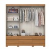 Guarda-Roupa Casal Reno 3 Portas 6 Gavetas Ripado Flex Cinamomo/Off White/Avelã - Henn
