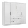 Guarda-Roupa Casal Click 4 Portas 6 Gavetas Branco - Maxel