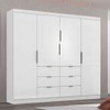 Guarda-Roupa Casal Click 4 Portas 6 Gavetas Branco - Maxel