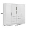 Guarda-Roupa Casal Click 4 Portas 6 Gavetas Branco - Maxel