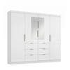 Guarda-Roupa Casal Click 4 Portas 6 Gavetas com Espelho Branco - Maxel
