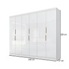 Guarda-Roupa Casal Diamante 6 Portas 4 Gavetas Branco - Pnr Móveis