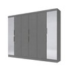 Guarda-Roupa Casal Diamante 6 Portas 4 Gavetas com Espelho Onix - Pnr Móveis