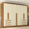 Guarda-Roupa Casal Nobre Plus 6 Portas 6 Gavetas Cinamomo/Off White - Pnr Móveis