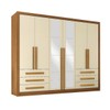 Guarda-Roupa Casal Nobre Plus 6 Portas 6 Gavetas com Espelho Cinamomo/Off White - Pnr Móveis