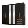 Guarda-Roupa Casal Nobre Plus 6 Portas 6 Gavetas com Espelho Preto - Pnr Móveis