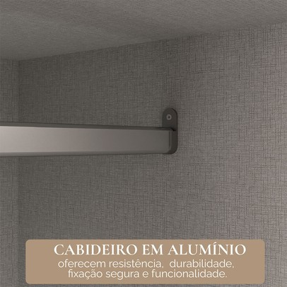 Guarda-Roupa Casal Tower 3 Portas 6 Gavetas com Espelho Cappuccino/Terracota - Pnr Móveis