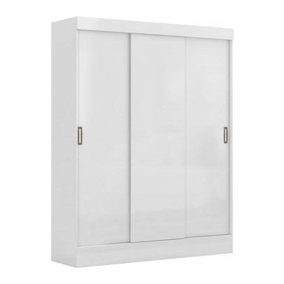 Guarda-Roupa Solteiro Sul 3 Portas 2 Gavetas Branco - Pnr Móveis
