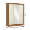 Guarda-Roupa Solteiro Sul 3 Portas 2 Gavetas com Espelho Cinamomo/Off White - Pnr Móveis