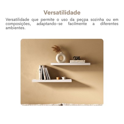 Prateleira Tamburato 66,8 Cm Branco - Artany Movéis