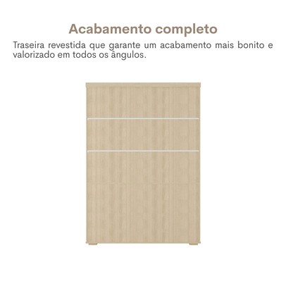 Armário para Escritório Tamburato com Led Carvalho/Branco - Artany Movéis