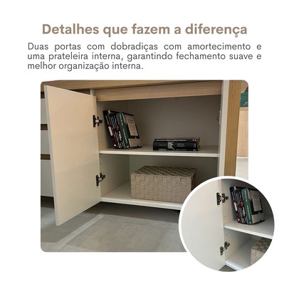 Mesa para Escritório Tamburato Supreme Ld Carvalho/Branco - Artany Móveis