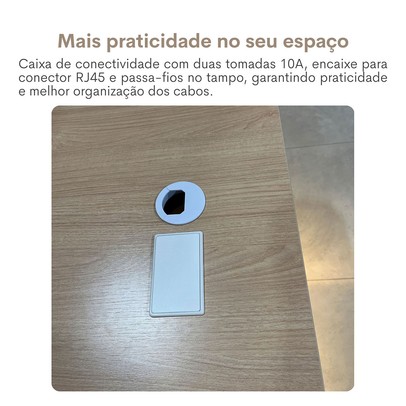 Mesa para Escritório Tamburato Supreme Ld Carvalho/Branco - Artany Móveis
