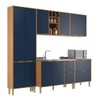 Cozinha Compacta Domus 10 Portas 5 Gavetas Nogal/Royal - Hecol Móveis