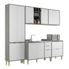 Cozinha Compacta Domus 10 Portas 5 Gavetas Silver/Branco - Hecol Móveis