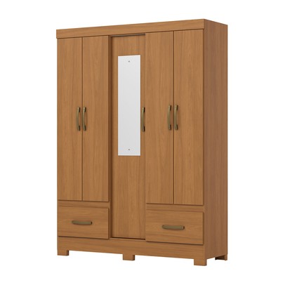 Guarda-Roupa Solteiro 5 Portas 2 Gavetas Cinamomo B60 - Briz