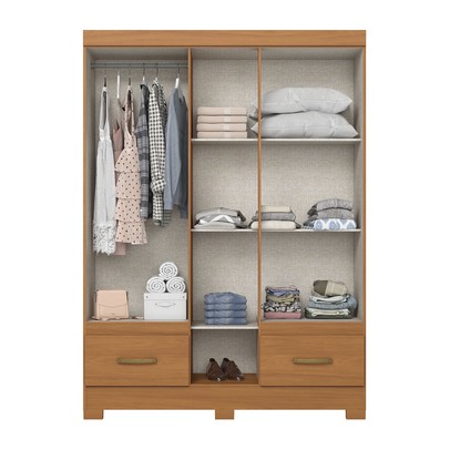 Guarda-Roupa Solteiro 5 Portas 2 Gavetas Cinamomo B60 - Briz