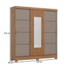 Guarda Roupa Casal B376 3 Portas 2 Gavetas Ripado com Espelho Nature/Avelã - Briz