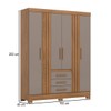Guarda-Roupa Casal B375 4 Portas 3 Gavetas Ripado Nature/Avelã - Briz
