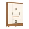 Guarda-Roupa Casal Jeferson 6 Portas 2 Gavetas Cinamomo/Off White - Henn