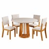 Mesa de Jantar 4 Lugares Alpes com Vidro Mel/Off White/Marfim - Viero Móveis