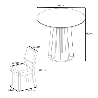 Mesa de Jantar 4 Lugares Alpes com Vidro Mel/Off White/Marfim - Viero Móveis