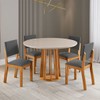 Mesa de Jantar 4 Lugares Alpes com Vidro Mel/Off White/Cinza - Viero Móveis