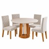 Mesa de Jantar 4 Lugares Kalen com Vidro Mel/Off White/Marfim - Viero Móveis