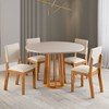 Mesa de Jantar 4 Lugares Darina Mel/Blonde/Marfim - Viero Móveis