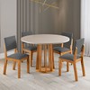 Mesa de Jantar 4 Lugares Darina Mel/Blonde/Cinza - Viero Móveis