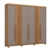 Guarda Roupa Casal Norton 6 Portas 4 Gavetas Flex Nature/Avelã - Henn