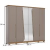 Guarda-Roupa Casal Dubai 6 Portas 6 Gavetas com Espelho Avelã/Nature - Henn
