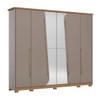 Guarda-Roupa Casal Dubai 6 Portas 6 Gavetas com Espelho Avelã/Nature - Henn