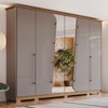 Guarda-Roupa Casal Dubai 6 Portas 6 Gavetas com Espelho Avelã/Nature - Henn
