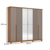 Guarda Roupa Casal Napoli com Espelho 6 Portas 6 Gavetas Cinamomo/Avelã - Henn