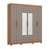 Guarda Roupa Casal Flora 6 Portas 3 Gavetas com Espelho Cinamomo/Avelã - Henn