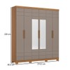 Guarda Roupa Casal Flora 6 Portas 3 Gavetas com Espelho Cinamomo/Avelã - Henn