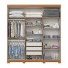 Guarda Roupa Casal Flora 6 Portas 3 Gavetas com Espelho Cinamomo/Avelã - Henn