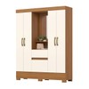 Guarda-Roupa Solteiro 4 Portas 2 Gavetas Cinamomo/Off White Bs07 - Briz