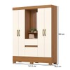 Guarda-Roupa Solteiro 4 Portas 2 Gavetas Cinamomo/Off White Bs07 - Briz