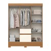 Guarda Roupa Solteiro Alexandre 6 Portas 2 Gavetas Cinamomo/Off White - Henn