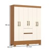 Guarda Roupa Solteiro Alexandre 6 Portas 2 Gavetas Cinamomo/Off White - Henn